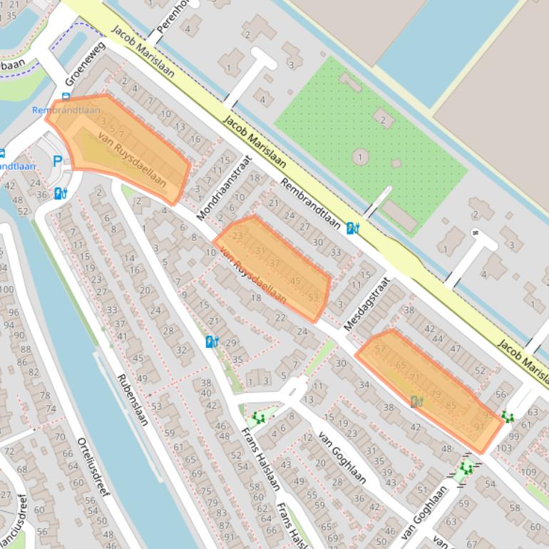 Kaart van postcodegebied 2661SG.