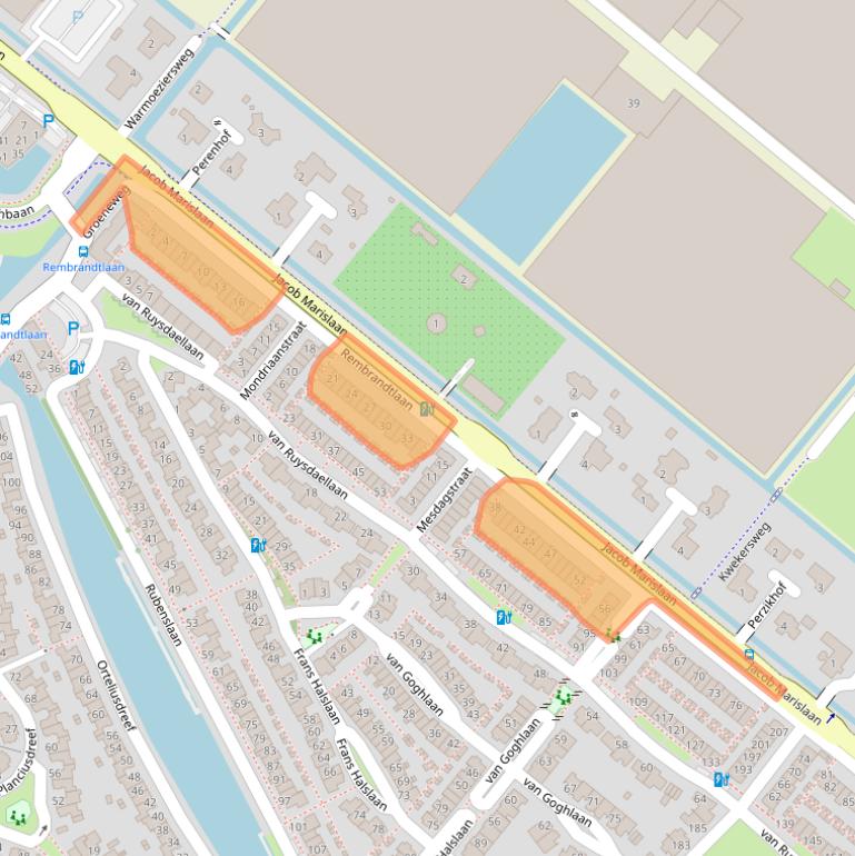 Kaart van postcodegebied 2661SJ.