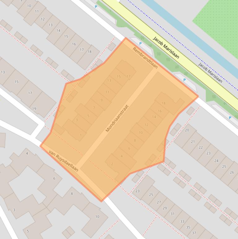 Kaart van postcodegebied 2661SL.