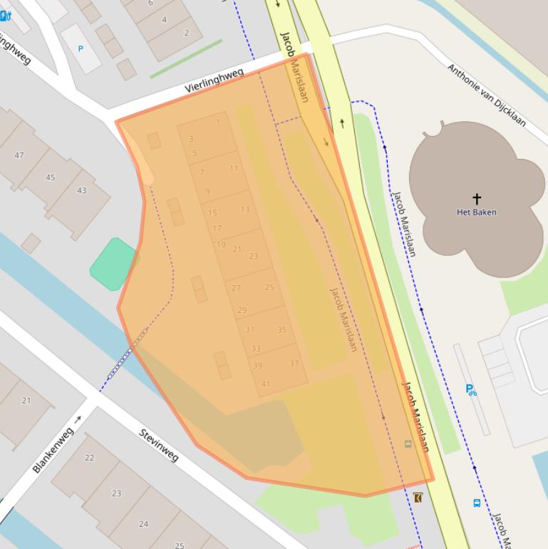 Kaart van postcodegebied 2661TL.