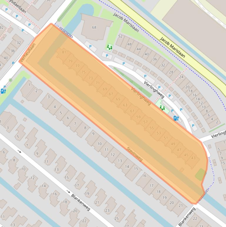 Kaart van postcodegebied 2661TM.