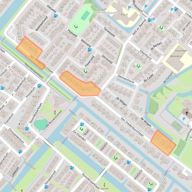 Kaart van postcodegebied 2661VB.