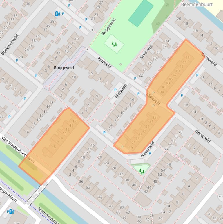 Kaart van postcodegebied 2661VD.