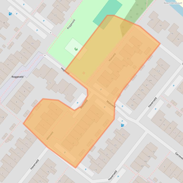 Kaart van postcodegebied 2661VG.