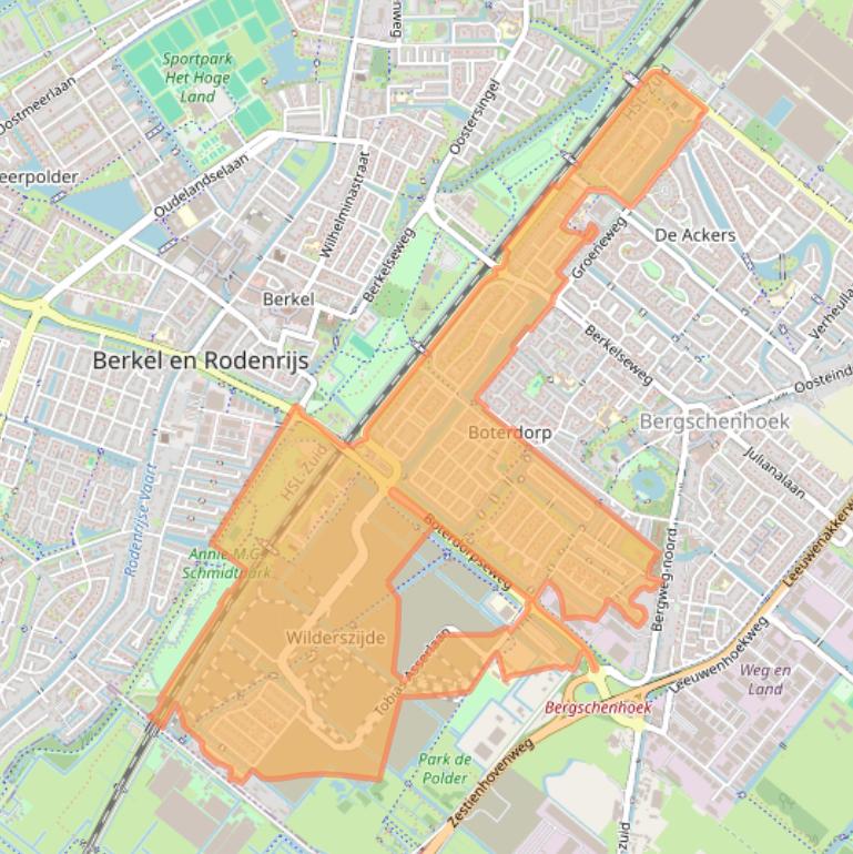 Kaart van postcodegebied 2662.