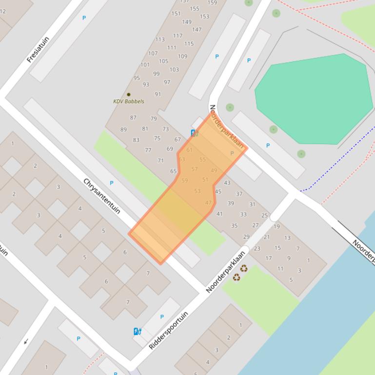 Kaart van postcodegebied 2662BS.