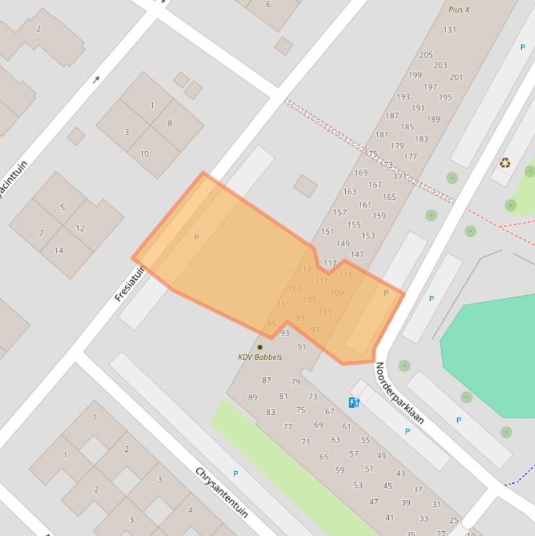 Kaart van postcodegebied 2662BW.