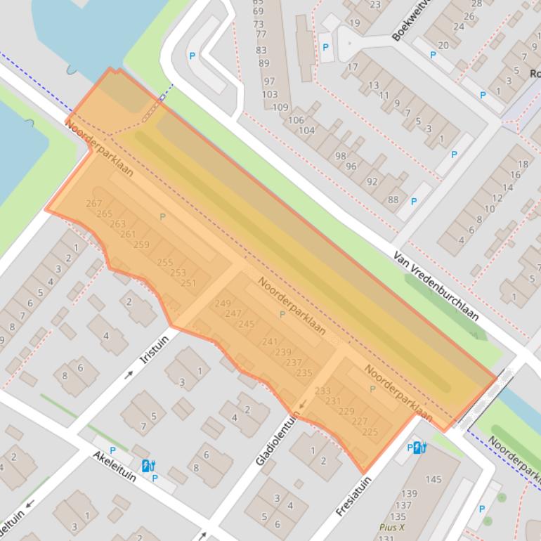 Kaart van postcodegebied 2662CD.