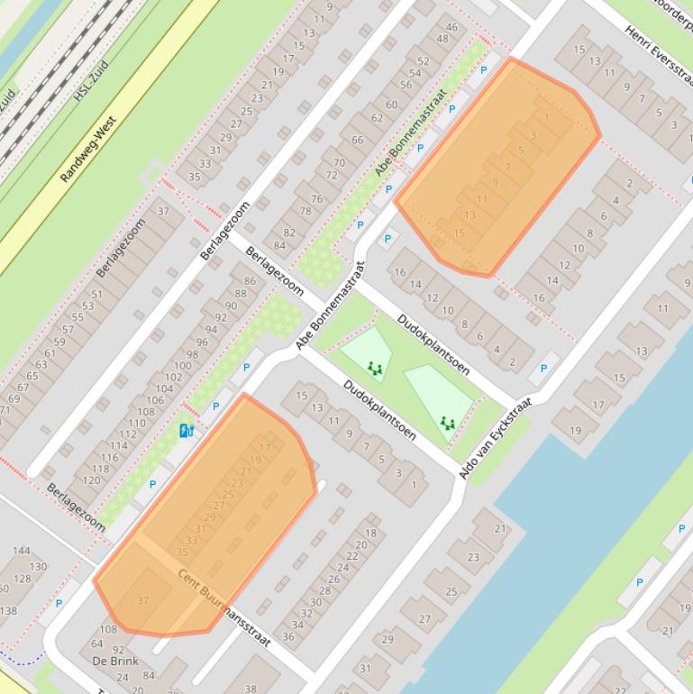 Kaart van postcodegebied 2662EH.