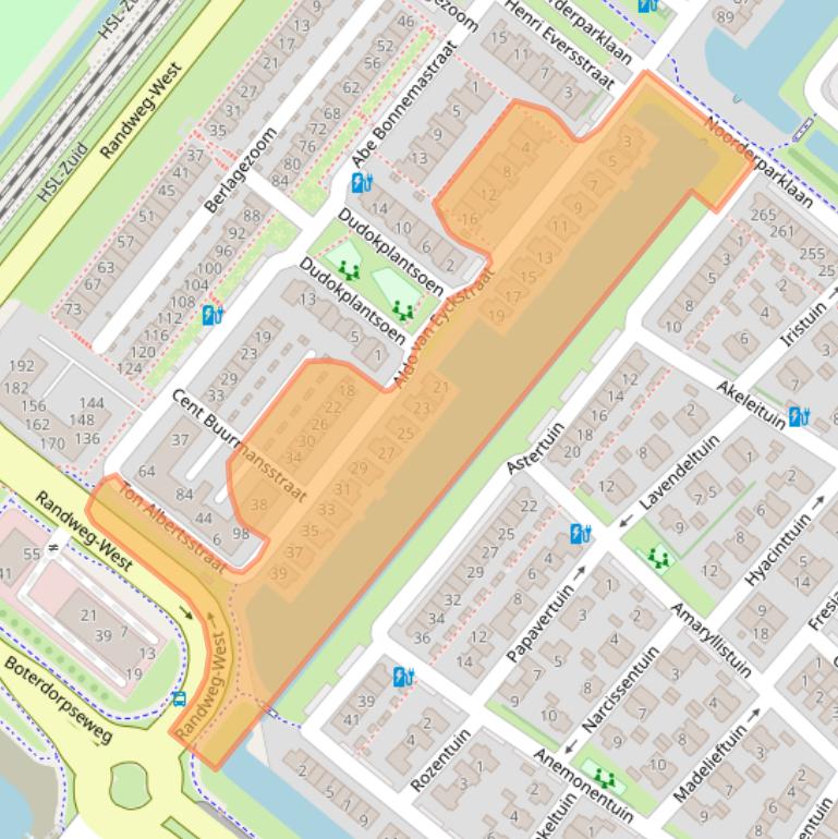 Kaart van postcodegebied 2662EN.