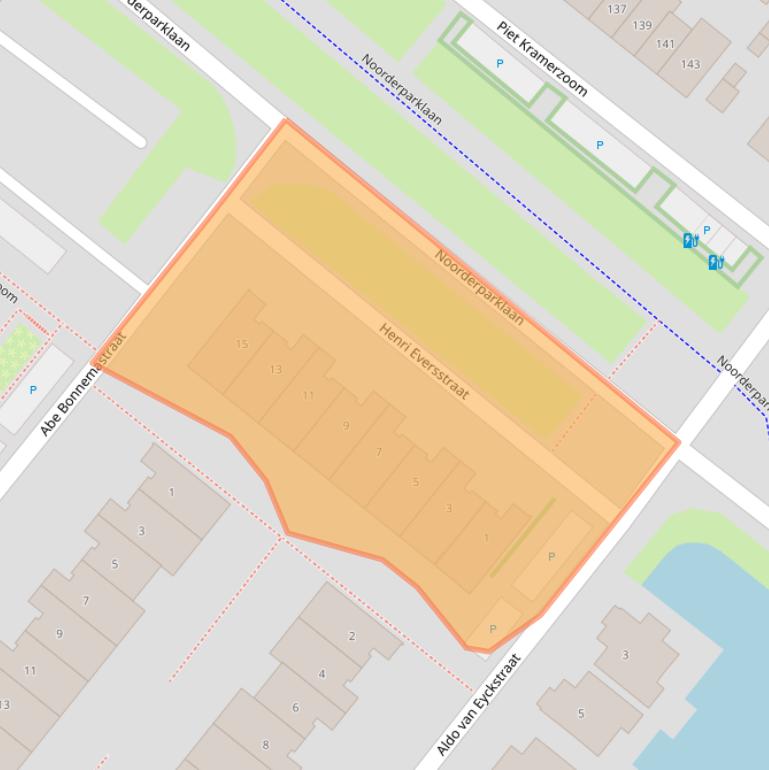 Kaart van postcodegebied 2662EP.