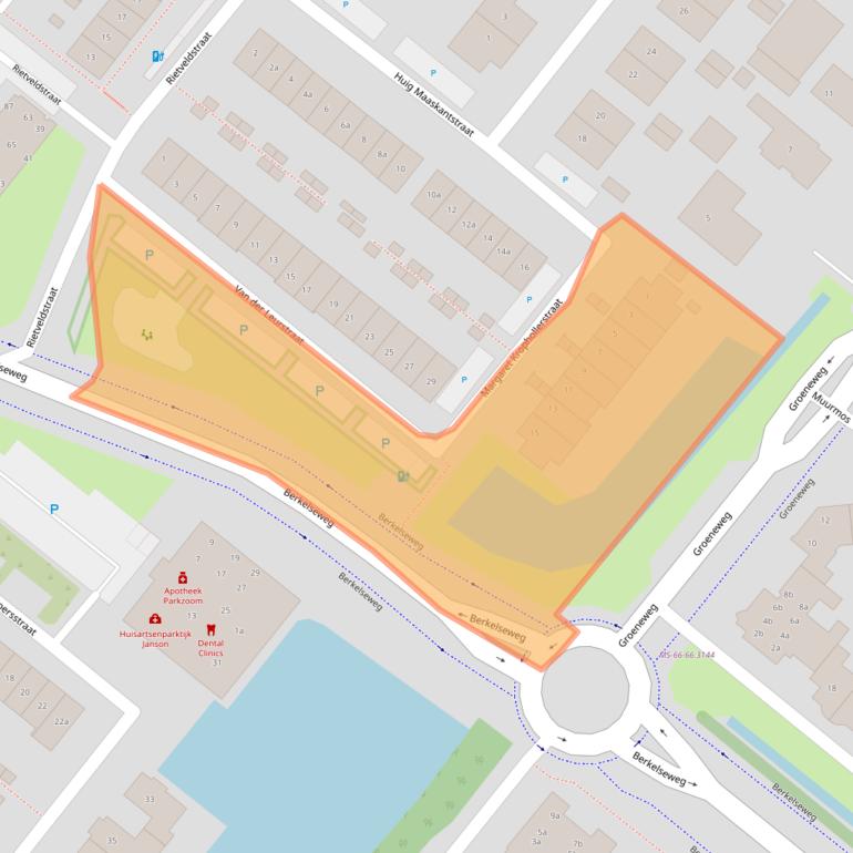 Kaart van postcodegebied 2662HA.