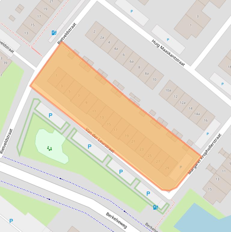 Kaart van postcodegebied 2662HB.