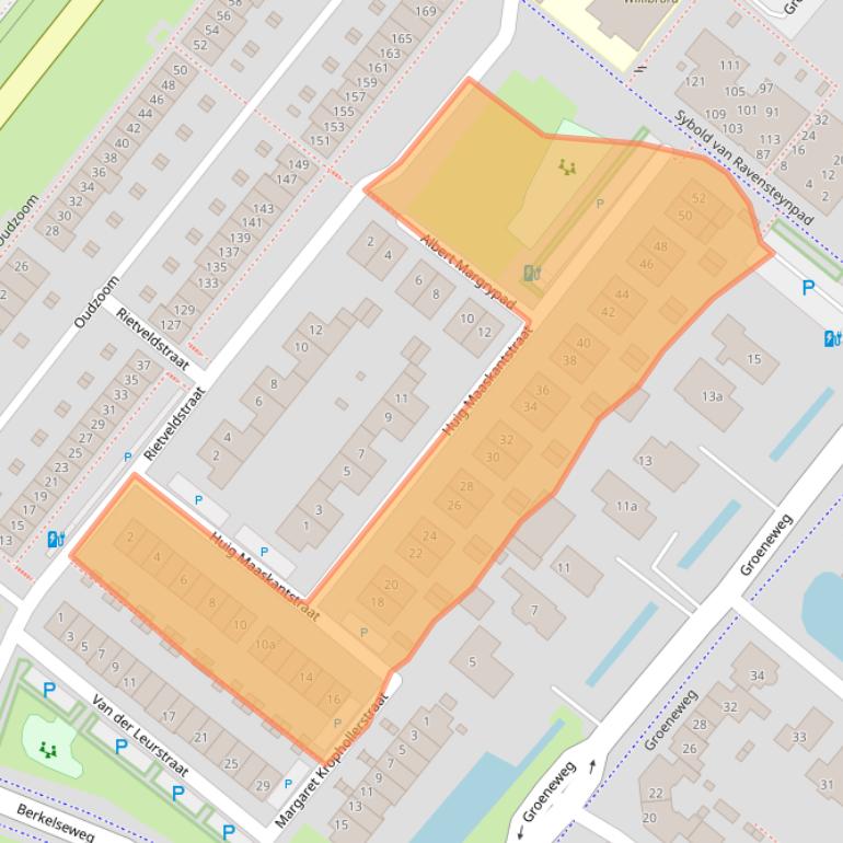 Kaart van postcodegebied 2662HD.