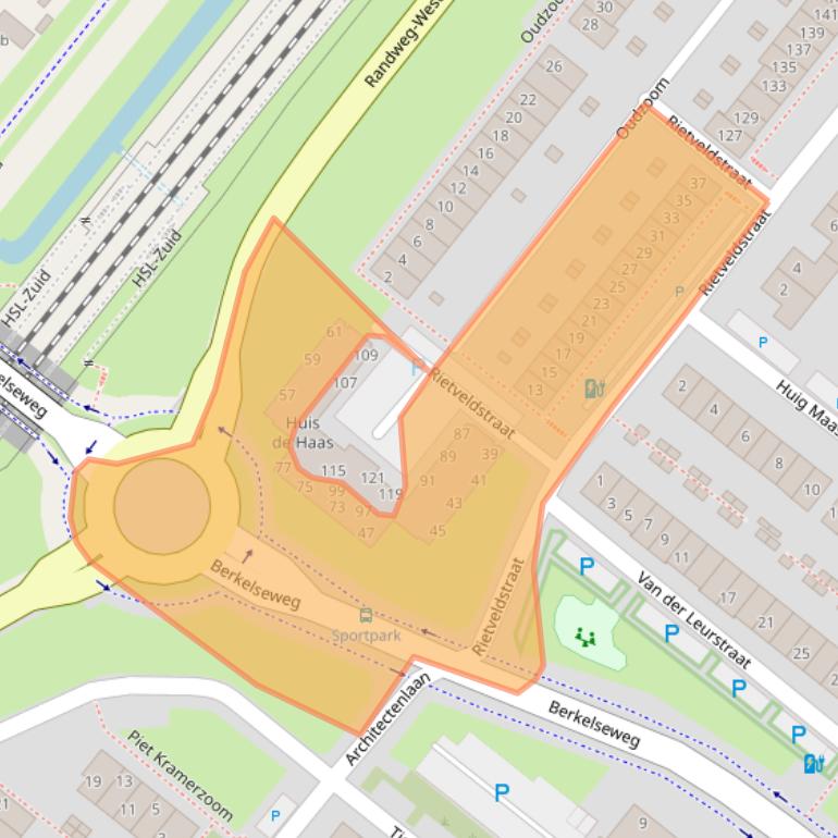 Kaart van postcodegebied 2662HK.