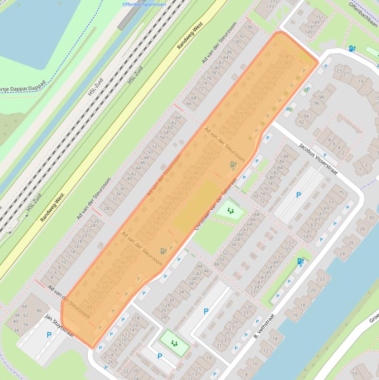 Kaart van postcodegebied 2662JD.