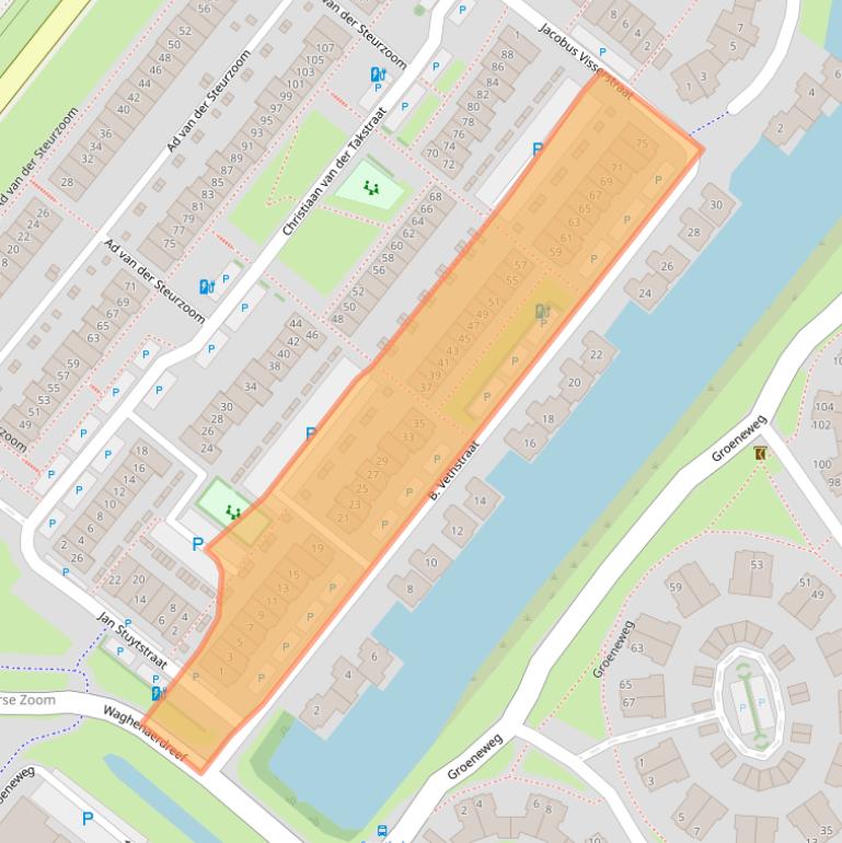 Kaart van postcodegebied 2662JJ.