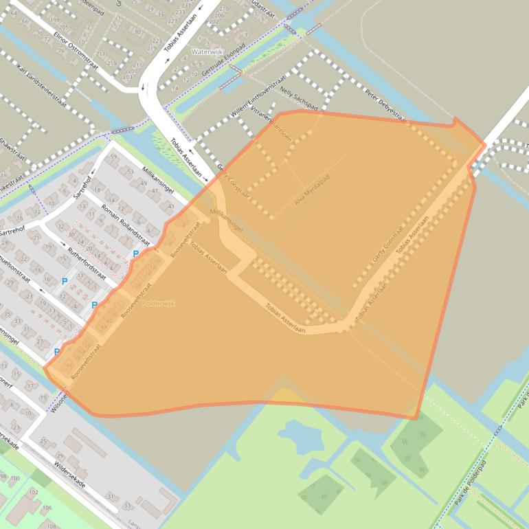 Kaart van postcodegebied 2662KC.
