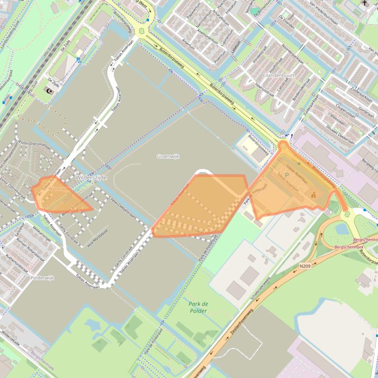 Kaart van postcodegebied 2662SB.