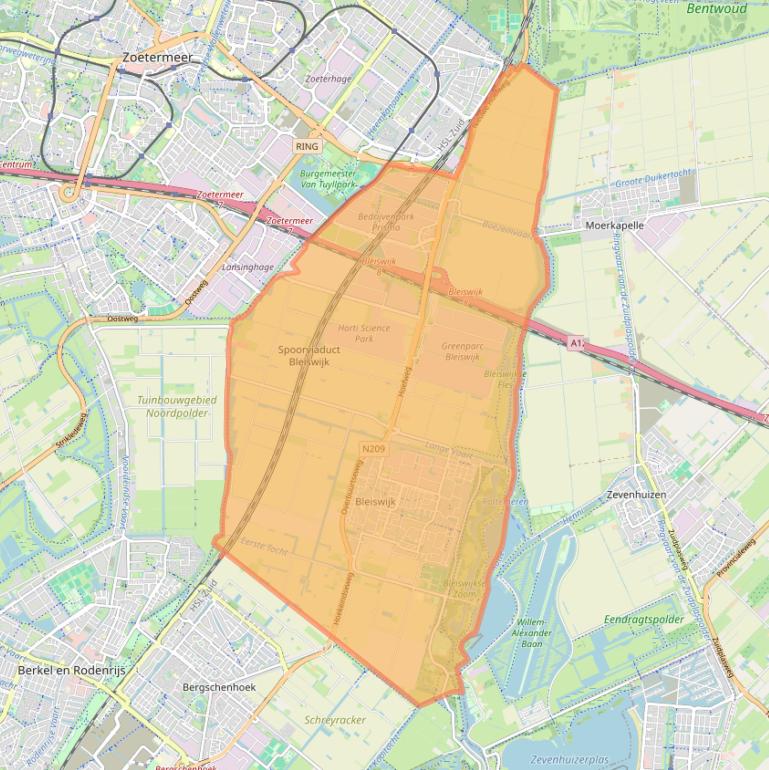 Kaart van postcodegebied 2665.