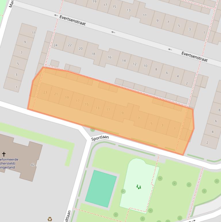 Kaart van postcodegebied 2665AD.