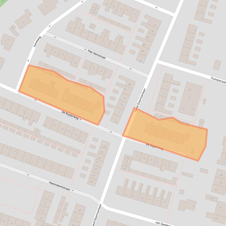 Kaart van postcodegebied 2665AL.