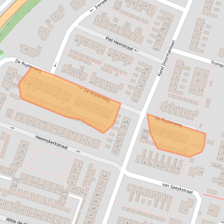 Kaart van postcodegebied 2665AM.