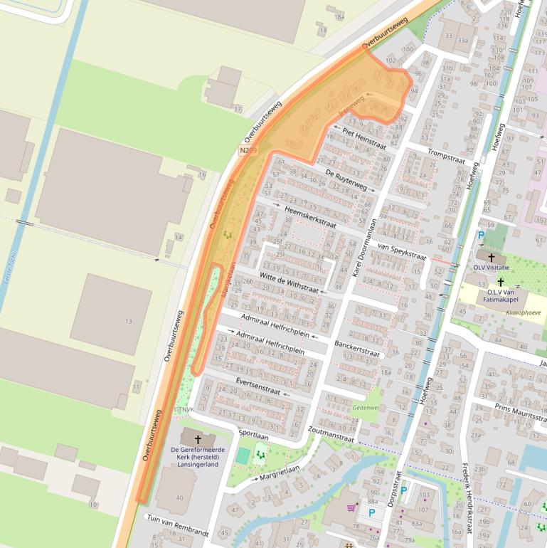 Kaart van postcodegebied 2665AN.