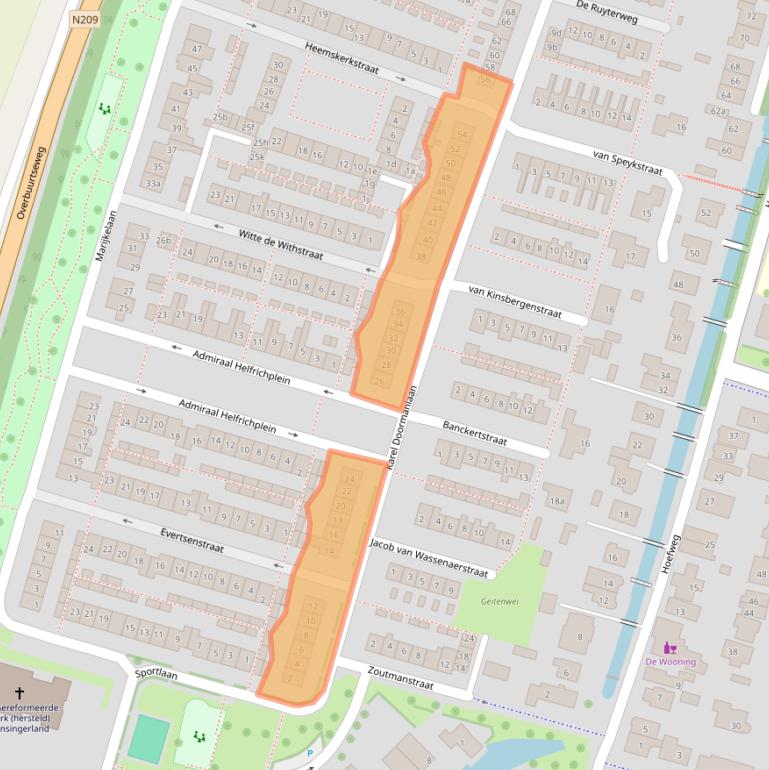 Kaart van postcodegebied 2665AT.