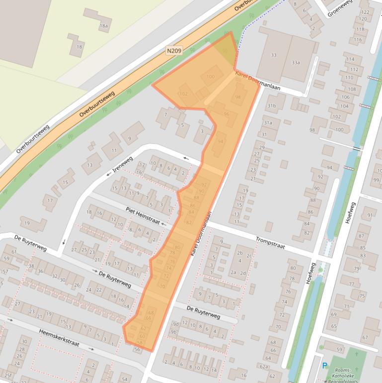 Kaart van postcodegebied 2665AV.