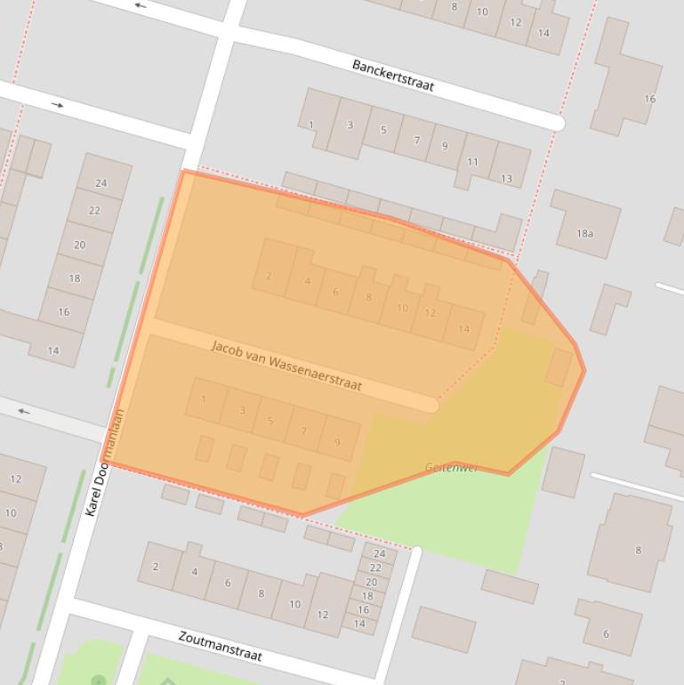 Kaart van postcodegebied 2665AX.