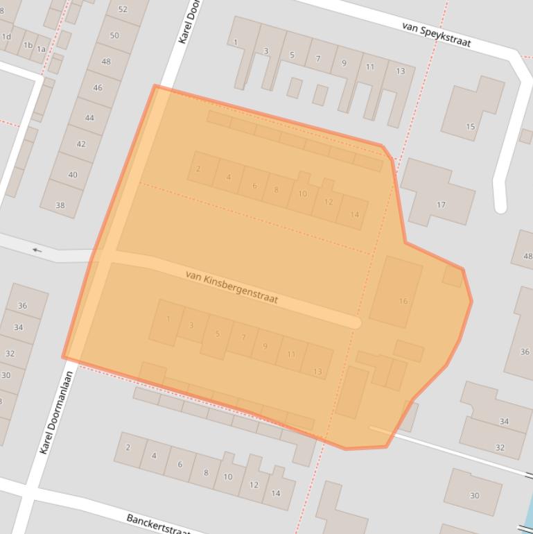 Kaart van postcodegebied 2665BA.