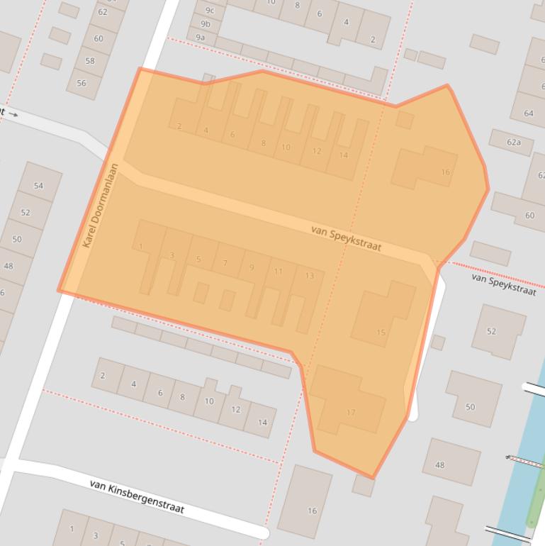 Kaart van postcodegebied 2665BB.