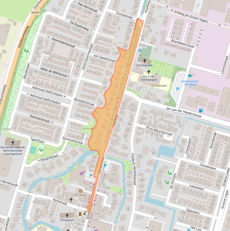 Kaart van postcodegebied 2665CE.