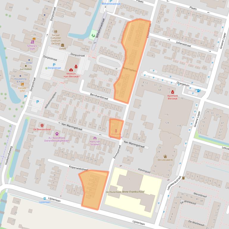 Kaart van postcodegebied 2665CR.