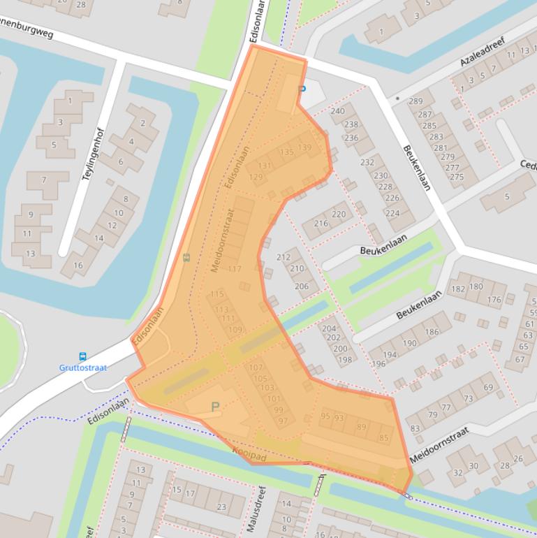 Kaart van postcodegebied 2665DA.