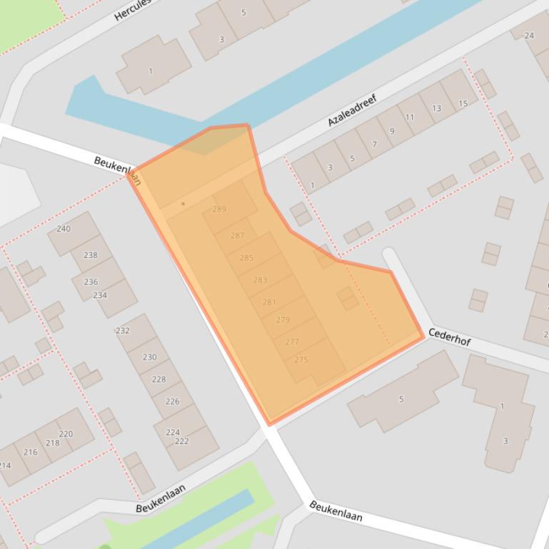 Kaart van postcodegebied 2665DD.