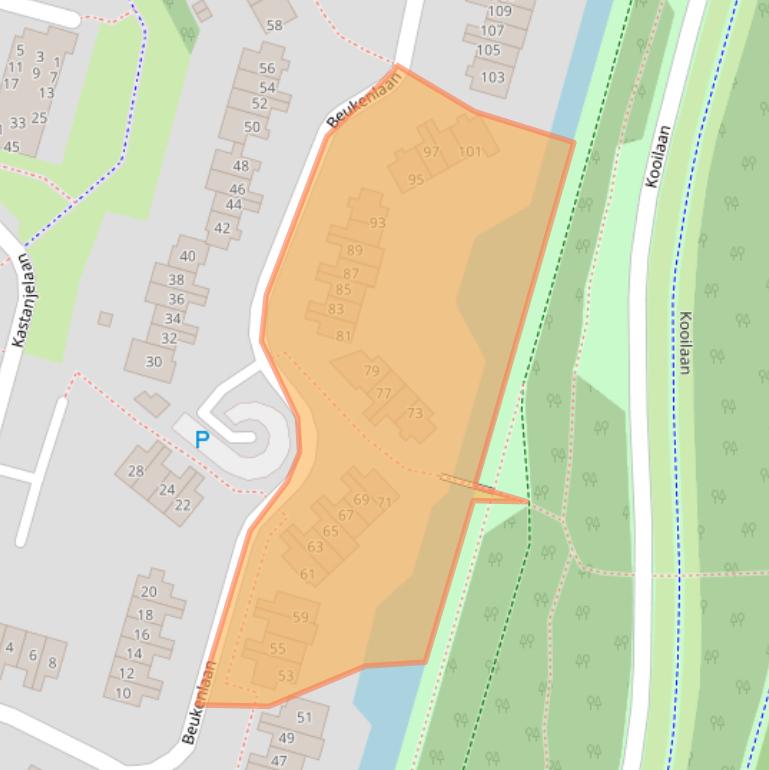 Kaart van postcodegebied 2665DX.