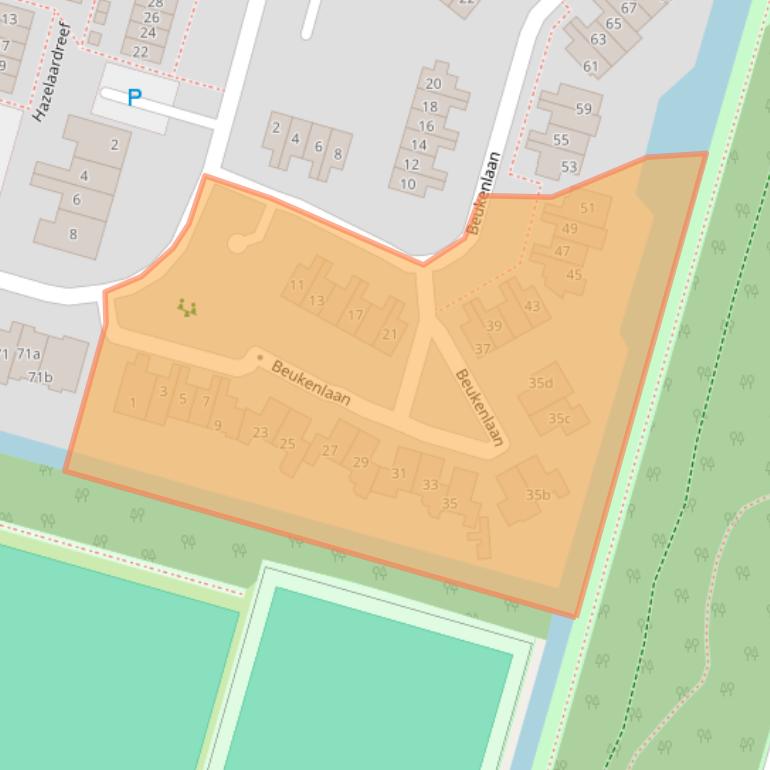 Kaart van postcodegebied 2665DZ.