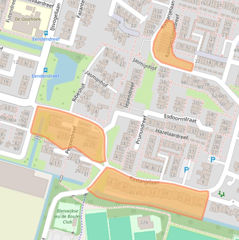 Kaart van postcodegebied 2665GA.