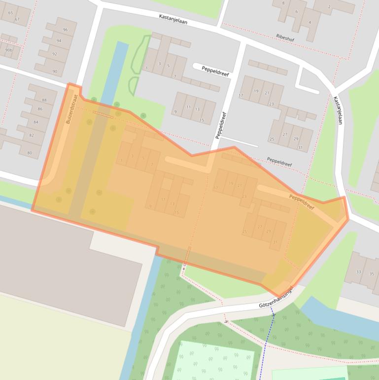 Kaart van postcodegebied 2665GG.