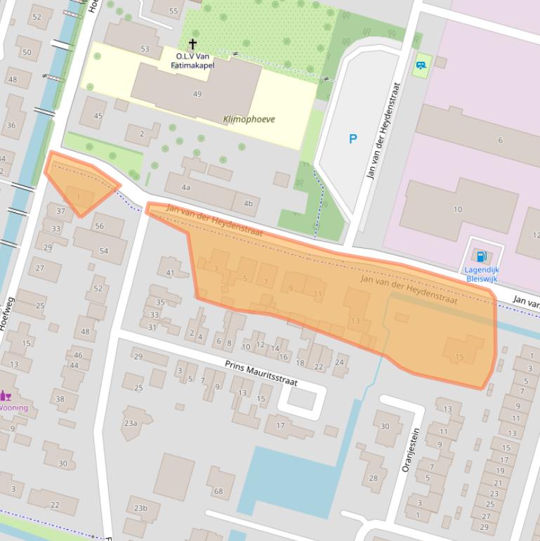 Kaart van postcodegebied 2665JD.