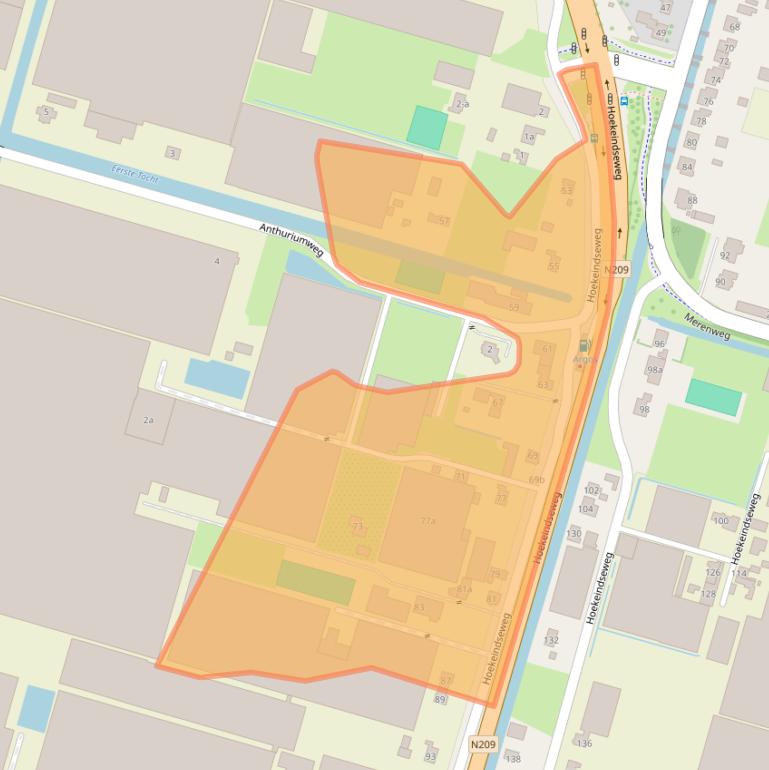 Kaart van postcodegebied 2665KB.