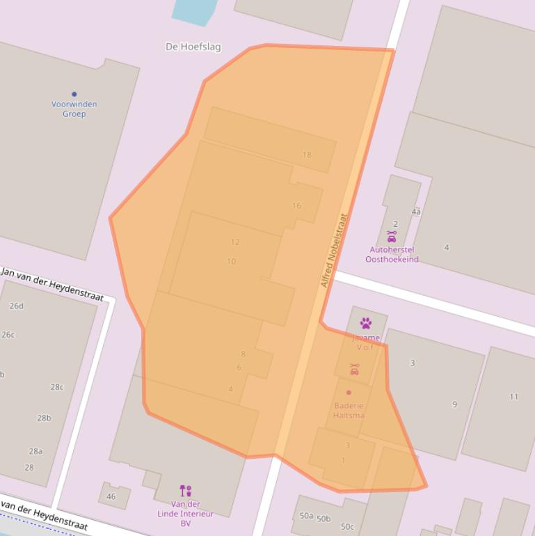 Kaart van postcodegebied 2665KZ.