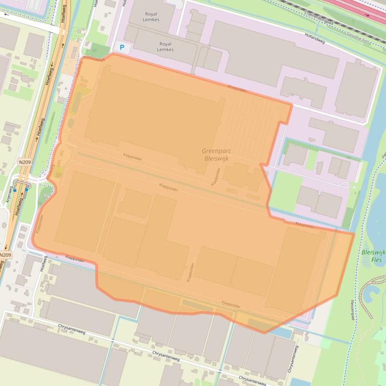 Kaart van postcodegebied 2665LP.