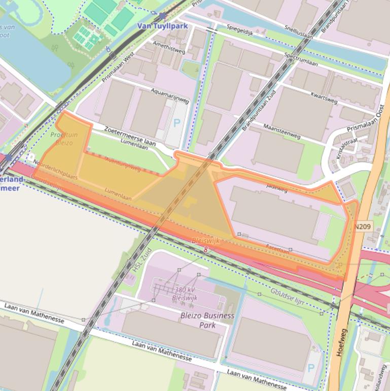 Kaart van postcodegebied 2665LV.