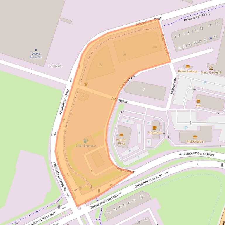 Kaart van postcodegebied 2665NE.