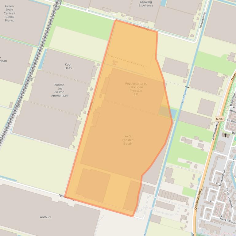 Kaart van postcodegebied 2665NK.