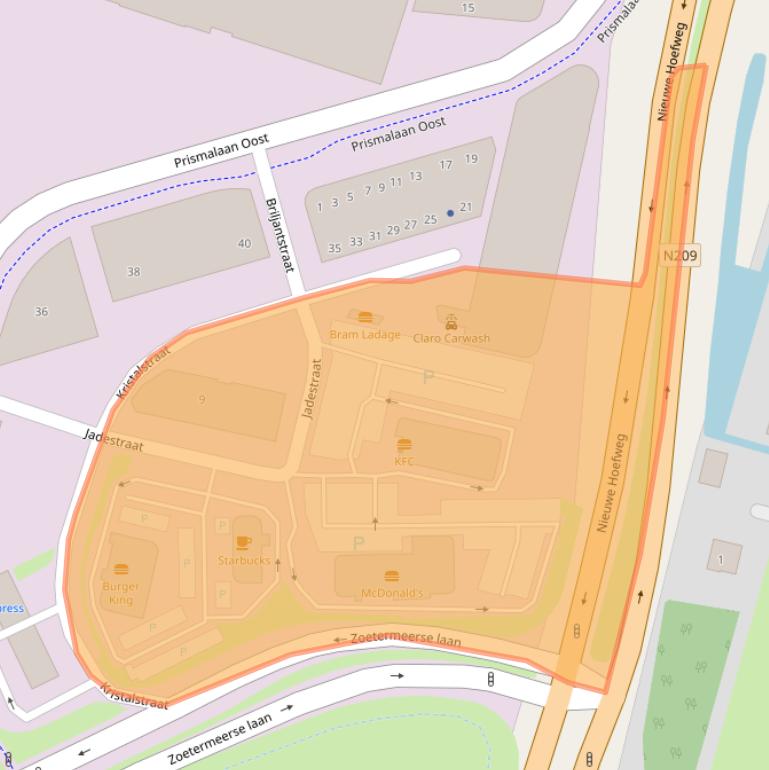 Kaart van postcodegebied 2665NS.