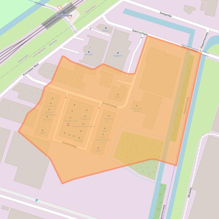 Kaart van postcodegebied 2665NT.